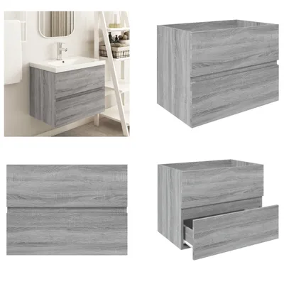 Zdjęcie produktu dla vidaXL Szafka pod umywalkę Szara Sonoma 60x38,5x45 cm Materiał drewnopochodny - Szafka pod umywalkę - Szafki pod umywalkę - Szafka łazienkowa - Szafka podumywalkowa