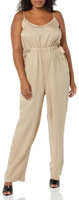 Productafbeelding van TEREA Millie jumpsuit voor dames, met spaghettibandjes, kleur: hummus, maat: L