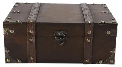 Productafbeelding van Vintage Houten Sieradenopbergdoos met Slot