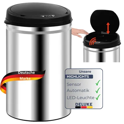 Produktbild von DELUKE® Sensor Mülleimer Küche 30L Edelstahl - Automatik Bewegungssensor Klemmring | Smarter Abfalleimer mit Deckel Müllbehälter Kücheneimer