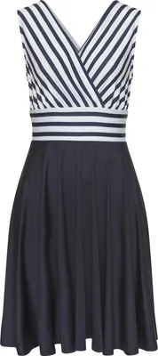 Produktbild von LASCANA Sommerkleid mit Streifenprint, bügelfreie Qualität, maritim weiß-navy gestreift Größe 42