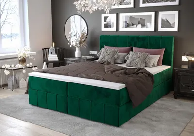 Obrázok produktu pre Boxspringová posteľ s úložným priestorom MADLEN - 200x200, zelená