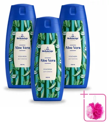 Zdjęcie produktu dla 3 sztuki kremu do mycia i kąpieli – Aloes – 300 ml – Zestaw ekonomiczny – 3 sztuki