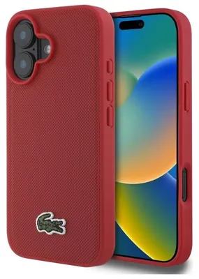 Obrázek produktu pro Pouzdro Lacoste pro iPhone 16 Plus Pique Logo, červené