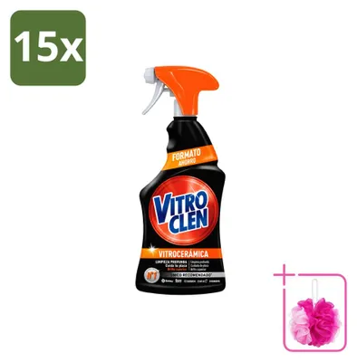 Produktbild von 15 x Vitroclen Keramik-Kochfeldreiniger Spray - 450 ml - Sparpackung - 15 Stücke