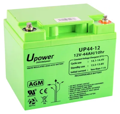 Produktbild von U-Power AGM Batterie 12V 44Ah, VRLA Bleiakku wartungsfrei, wiederaufladbar, Schr