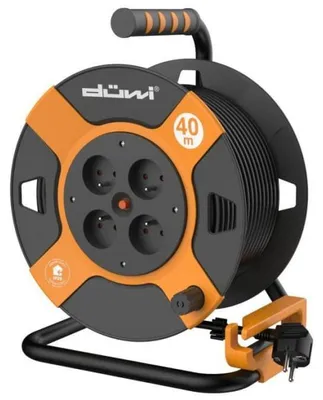 Produktbild von Kabeltrommel, 4-fach, H05VV-F 3G1.5, 40 m, orange-schwarz / 24623