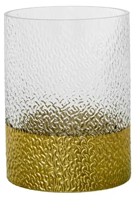 Produktbild von Tischvase, Glas, transparent und Gold, 15 x 15 x 20 cm