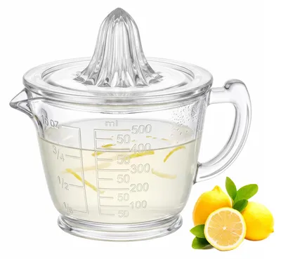 Glas-Zitruspresse mit 500 ml Messbecher, Handpresse