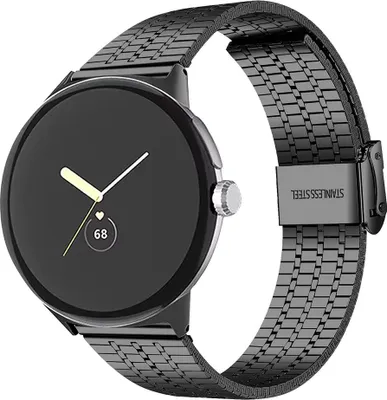 Produktbild von Strap-it Edelstahlarmband - Passend für Google Pixel Watch 3 - 45 mm (Schwarz)