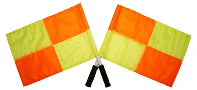 Produktbild von Linienrichterfahnen 2er Set 50 x 33 cm mit Schaumstoffgriff inkl. Tasche für Fußballplatz
