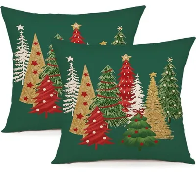 Produktbild von Kissenbezug Weihnachten 40x40 cm 2er Set Leinen Winterdeko