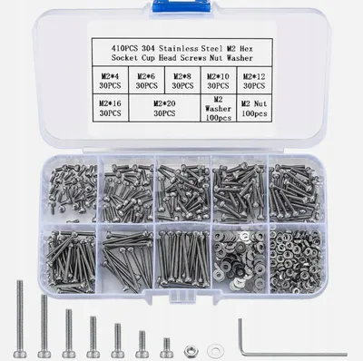 Produktbild von 410-teiliges Edelstahl Schrauben-Set M2 Sechskant DIN912