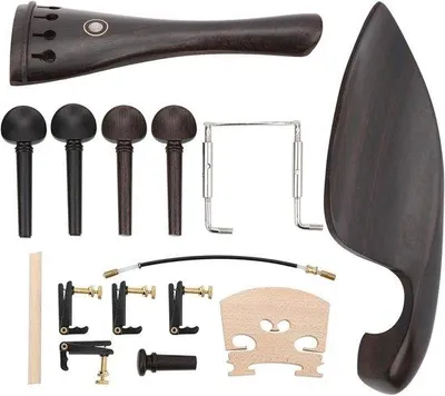 Image de Corde à violon (cordier et mentonnière) 4/4 en ébène