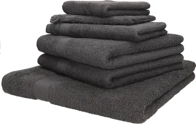 Produktbild von Betz 6er Handtuch-Set PALERMO 100% Baumwolle  Farbe: anthrazit