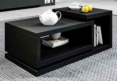 Produktbild von Couchtisch Wohnzimmertisch Ziertisch Kaffeetisch 120x60cm Schwarz Matt 41693649