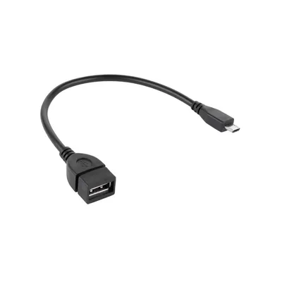 Zdjęcie produktu dla kabel USB 15 cm, gniazdo USB - wtyczka microUSB z funkcją OTG