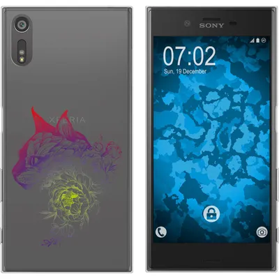 Produktbild von PhoneNatic Case kompatibel mit Sony Xperia XZs Silikon-Hülle Floral Katze M2-5