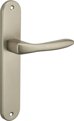 Image de Ensemble de poignées pour porte intérieure Hera sans trou, carré 7mm, entr'axes 195mm, nickelé satiné - THIRARD