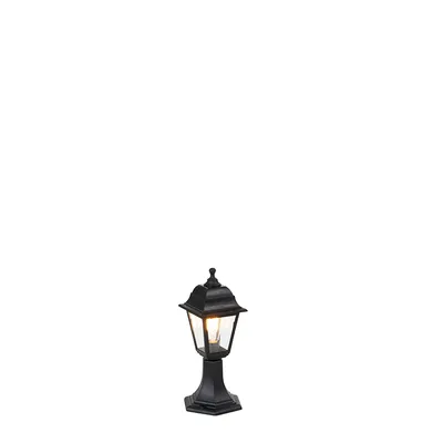 Produktbild von Qazqa Klassisch außen Sockelleuchte, Wegeleuchte, Sockellampe für den Garten - Capital - Schwarz, max. 15W, Geeignet für LED, 41.5cm, IP44