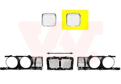 Produktbild von VAN WEZEL 0635517 Rahmen Kühlergrill Kühlergitter für BMW 5 Limousine (E34) Chrom