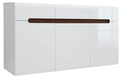 Produktbild von Buffet Darrel mit 3 Schubladen und 3 Türen, Weiß, 150cm