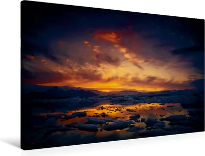 Produktbild von Calvendo Textil-Leinwand 90 cm x 60 cm quer Gletscherlagune Jökulsárlón / Island, Schiedl Bernd; 7451613