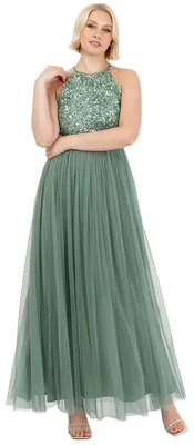 Produktbild von Maya Deluxe Damen Maya Deluxe Womens Ladies Bridesmaid Maxi Dress Halter Neck Se