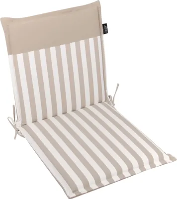 Produktbild von LILENO HOME Gartenstuhl Auflagen als [1er Set - Niedriglehner] in Streifen Sand - Uni Sand - bequeme Liegen als Sitzauflagen für Gartenmöbel - Stuhlkissen für Gartenstühle MALT