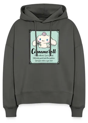 Produktbild von Spreadshirt Cinnamoroll Just Be Yourself Frauen Boxy Organic Hoodie, M, Anthrazit