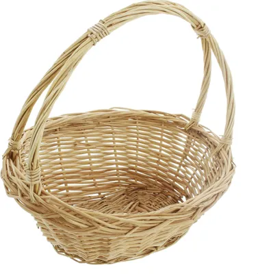 Produktbild von Bügelkorb Zopfrand klein Weide weiß – Geschenkkorb