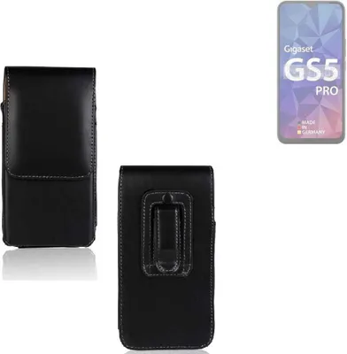 Produktbild von K-S-Trade Gürteltasche kompatibel mit Gigaset GS5 Pro SE Schutz Hülle Handy Hülle mit Magnetverschluss Holster in schwarz