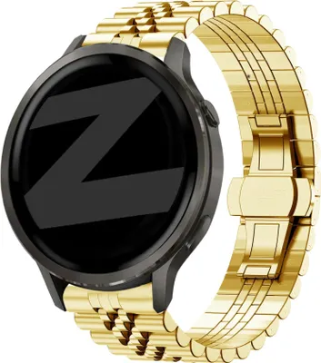 Produktbild von Bandz Stahlband 'Jubilee' (18mm) - Geeignet für Garmin Vivoactive 4s / Vivomove 3s / Venu 2s / Venu 3s / Forerunner 255s / Forerunner 265s / Venu 4 - 41mm - Gold
