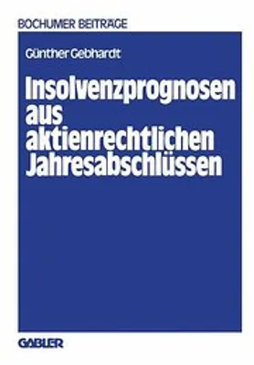 Image de Insolvenzprognosen aus aktienrechtlichen Jahresabschlüssen