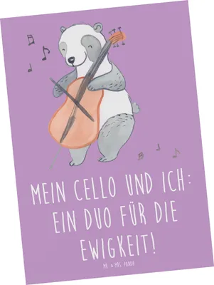 Produktbild von Mr. & Mrs. Panda Postkarte Cello Duo - Lavendeltraum - Geschenk, Klassische Musik, Orchester, Lernen, Postkarten, Fotokarte, Instrument, Ansichtskarten, Solo, Musiker