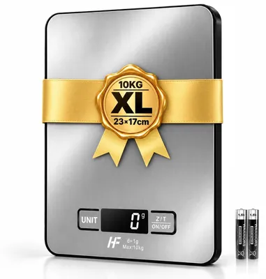 Image de Balance de cuisine - Électronique - 10 kg - 1 g - Acier inoxydable - Écran LCD rétroéclairé