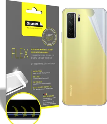 Produktbild von 2x Schutzfolie für Huawei nova 7 SE Rückseite Folie, 100% Displayabdeckung, dipos Flex