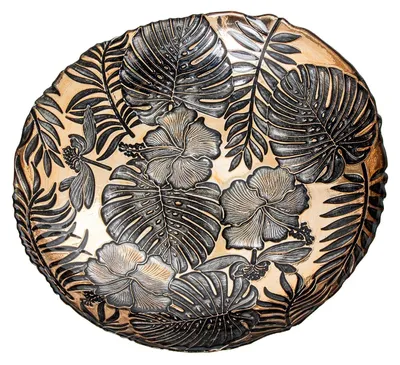 4er-Set runde Glasuntersetzer, braun, 33x33x7 cm