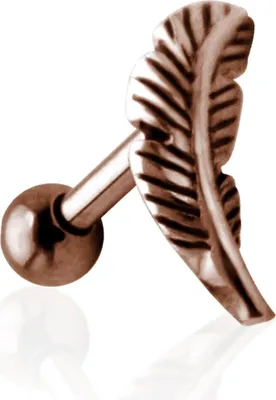 Produktbild von Helix Ohrpiercing Ohrstecker 925 Sterling Silber rosévergoldet mit Feder Verschlusskugel - 4 mm Ohr - Rechts
