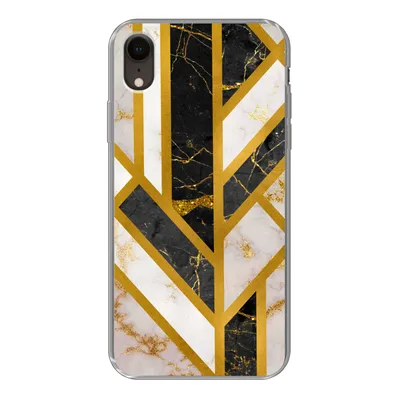 Produktbild von MuchoWow® Handyhülle Schutzhülle Hülle für iPhone XR Marmor - Gold - Glitzer - Luxus Silikon Softcase Handy Hülle - Schutzdeckel