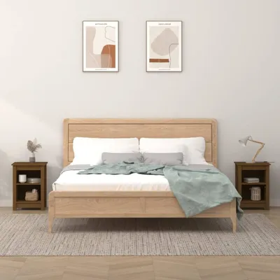 Produktbild von vidaXL Nachttische 2 Stk. Honigbraun 40x35x55 cm Massivholz Kiefer