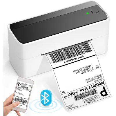 Produktbild von Thermodrucker Etikettendrucker Versandetiketten - Bluetooth - 4 x 6 cm - Thermodirektdruck - Versandetikettendrucker