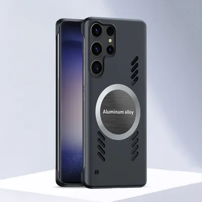 Produktbild von Galaxy S23 Ultra Hülle, Frameless PC Matt Kühlabdeckung Loch Wärmeableitung Schutzhülle für Samsung Galaxy S23 Ultra Schwarz