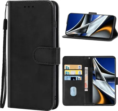 Produktbild von König Design Hülle kompatibel mit Xiaomi Poco X4 Pro 5G Kunstleder Handyhülle - Handy Case Schwarz