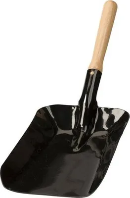 Produktbild von Kohleschaufel mit Holzgriff - Hitzebeständig bis 200°C, 45 cm, Schwarz - Ideal für Kamin und Grill Reinigung