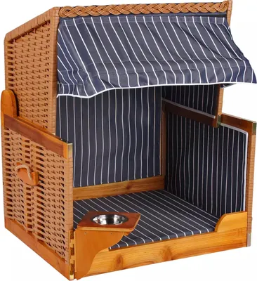 Produktbild von Hundestrandkorb PE beige Dessin Blau Gestreift