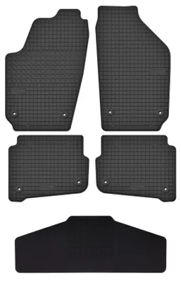 Productafbeelding van Rubberen automatten + tunnelmat voor Seat Cordoba II 2002-2008 (sedan) – 5-delig, zwart, op maat – Wielganizator SolidTread