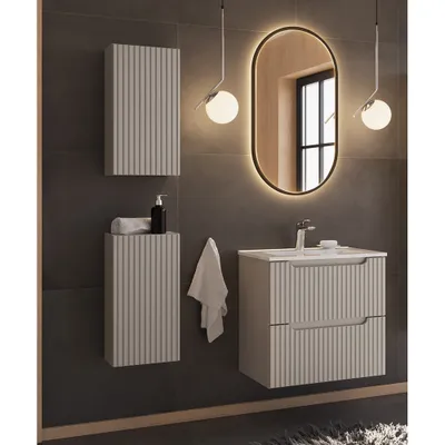 Produktbild von Badmöbel Set 4-teilig mit 60cm Waschtisch, kaschmir, NEWPORT-56-CASHMERE