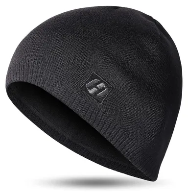 Produktbild von Wintermütze Herren Damen Fleece Strickmütze Schwarz 44-54