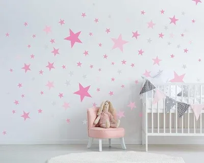 Produktbild von Famanu Wandsticker Set 50 Sterne für das Kinderzimmer - Pastellfarben - Selbstklebende Sterne